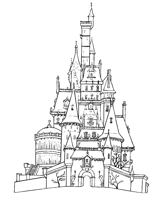 free coloring picture of a castle