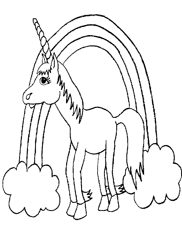 a unicorn coloring page from absolute1.net's coloring book
