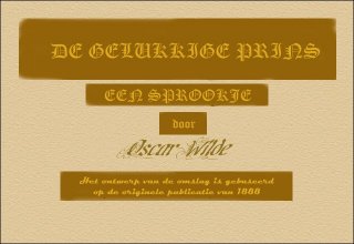 de gelukkige prins - oscar wilde